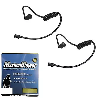 Pack Of 2 FBI Style Black Twist On Replacement Acoustic Tube For Two-Way Radi... • $22.10