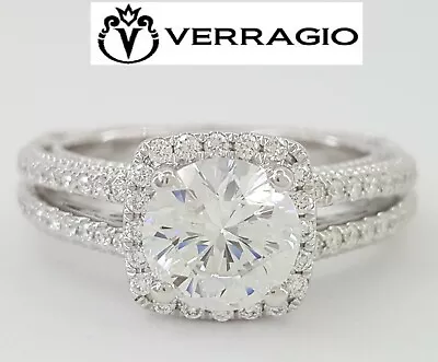 Verragio Venetian 5007CU 18K White Gold Halo Semi-Mount Engagement Ring 0.40 Ct • $1995