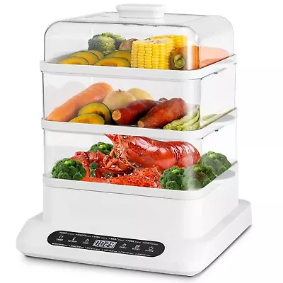 Pukomc 3 Tier 16QT Multifunctional Digital Timer Electric Food Vegetable Steamer • $49.99