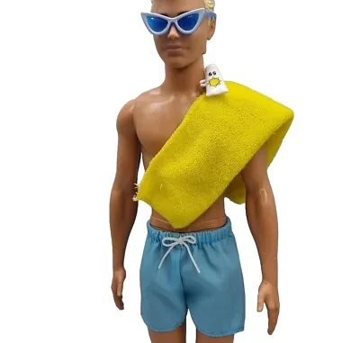 Ken Doll Clothes Shorts Beach Glasse Bundle Fashionista Barbie Towel Accessories • £9.95