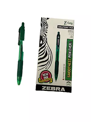 Z-Grip Retractable Ballpoint Pen Medium 1.0 Mm Green Barrel Green Ink 12-pk • $13