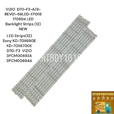 VIZIO  D70-F3-A/B-REV01-66LED-171018 170804 LED Backlight Strips (12) NEW • $52.24