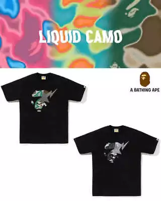 A Bathing Ape Men's T-Shirt 2024 SS LIQUID CAMO Pattern APE FACE STA Motif A JPN • $115.99