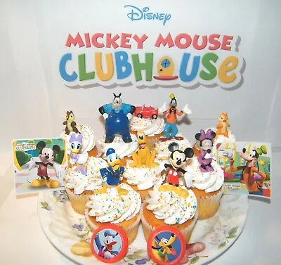 Disney Mickey Mouse Clubhouse Cake Toppers Set Of 14 Figures Rings And Stickers • $15.95