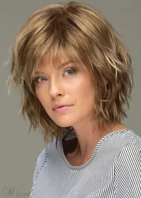 Messy Look Women's Shoulder Length Style Features Choppy Layers Wavy Wigs • $17.86