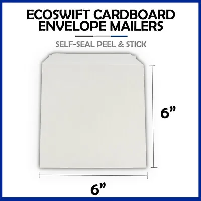 1 - 6x6  EcoSwift  Brand Self Seal Cardboard CD/DVD Envelope Mailers 6  X 6  • $2.58