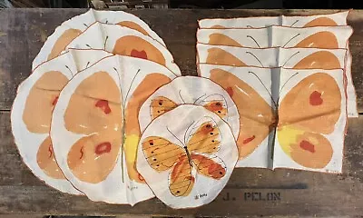 Vintage Vera Linens Butterfly 4 Round 4 Rectangle Placemats And 2 Napkins • $120