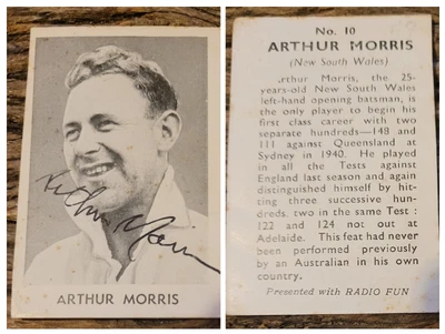 $20 • Buy #Signed# Arthur Morris Radio Fun CRICKETERS NSW