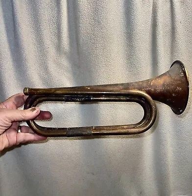 Antique Brass (looks Military??)Bugle. Missing Mouth Piece. • $32