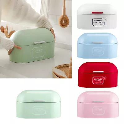 Vintage Style Bread Bin Large Stainless Steel Food Storage Home Kitchen Box • £17.94