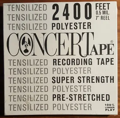 Concert Magnetic Recording Tape Reel To Reel Tape 2400ft 7  NEW • $19.95