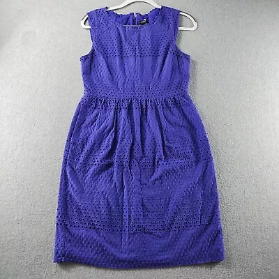 J.CREW  Purple Eyelet Pockets Sleeveless Dress Women's Size 8 • $19.99