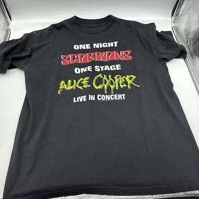 1996 Scorpions Alice Cooper Tour T-Shirt SZ XL Polygram VTG One Night One Stage • $44.99