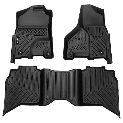 New Floor Mats For Dodge Ram 1500 2500 3500 Crew Cab 2013-2018 TPE Liners • $79.99