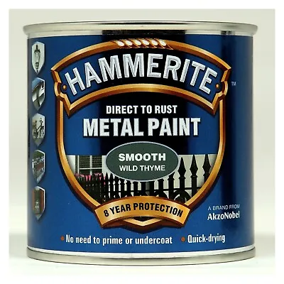 Hammerite Direct To Rust Metal Paint - Smooth Wild Thyme 5158229 - 250ml • £12.95