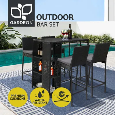 $439.95 • Buy Gardeon Outdoor Bar Set Table Stools Furniture Dining Chairs Wicker Patio Garden