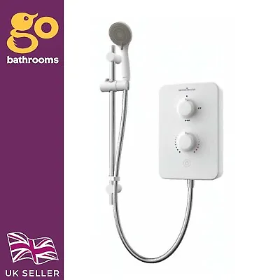 Gainsborough Slim Duo 8.5kW Electric Shower White 3 Spray Head Handset Bathroom • £109.17
