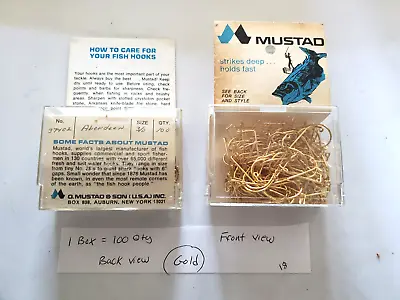 Mustad  Hooks - Aberdeen Gold #37402 3/0 - 100 Ct - Hooks Lot - Fishing Tackle • $7.50