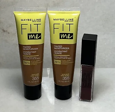 Maybelline Fit Me Tinted Moisturizer 355 Vivid Matte Liquid Lip 38 Smoky Rose • $15