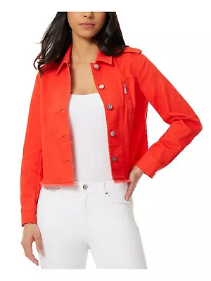 Jones New York Women's Denim Jacket With Fringe Epaulets Red Size Large • $41.98