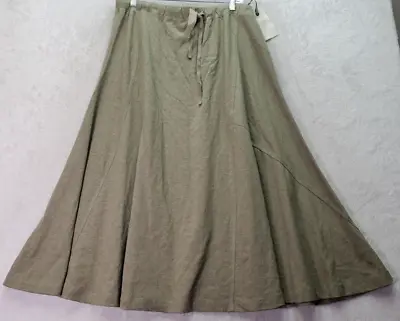 J. Jill Sweatskirt Women Petite Large Green 100% Cotton Elastic Waist Drawstring • $34.93