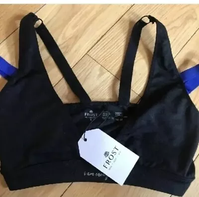 SADIE FROST Eliza I Am Enough Size BLACK BLUE SPORTS STRAPPY BRA Size Small NEW • £5.99