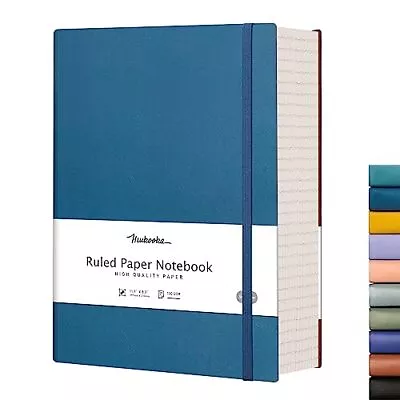  College Ruled Lined Journal Notebook-320 Pages Softcover Large A4 Navyblue • $33.29