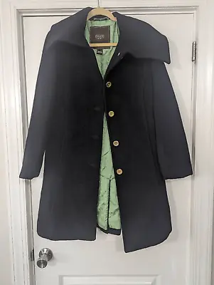 Coach Signature Coat Women's Size Medium Black Mohair/wool Mid-length Pea Coat • $100