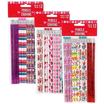 Valentine Party Favor Pencils & Erasers Teacher Rewards Prizes School Exchange • $5.99