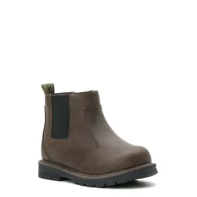 Wonder Nation Toddler Boys Brown Leather Round Toe Side Zip Chelsea Boot Size 12 • $24.99