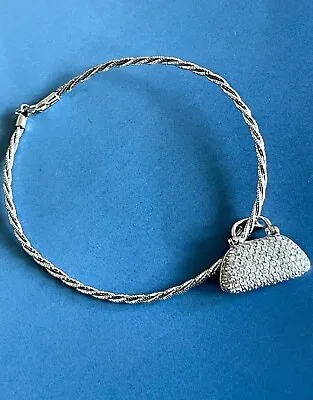 0.50ct Diamond Bracelet In 18ct White Gold Handbag Charm Bangle Half Carat • £939