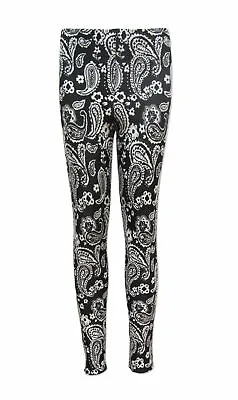 New Plus Size Printed Women Ladies Full Length Stretch Plain Leggings Sizes 8-26 • £7.49