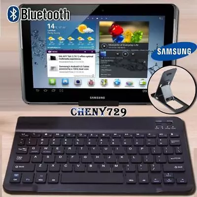 For 10  12  Samsung Galaxy Tab Tablet Wireless Bluetooth Keyboard + Stand Holder • £9.99