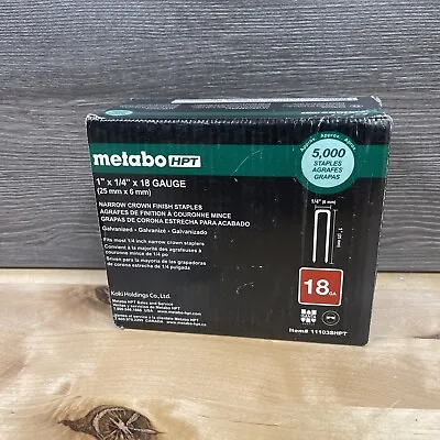 Metabo Hpt 1 In. X  1/4  W  X 18 Gauge Crown Staples 5000pk New • $18.95