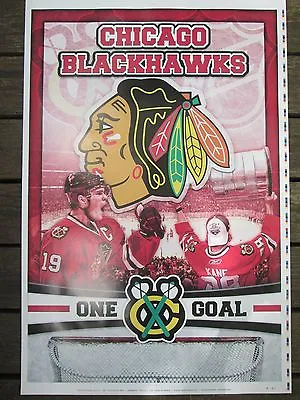 Chicago Blackhawks One Goal Poster STANLEY CUP Champions Towes Kane 36 X 24 In • $7