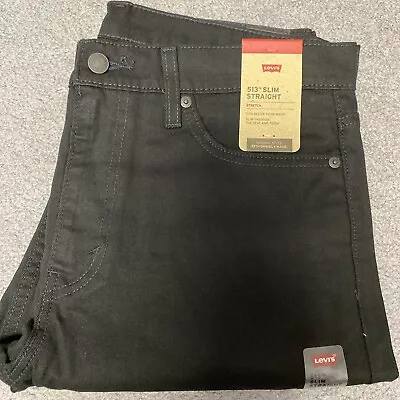 Levi's 513 Slim Straight Jeans - Stretch - Black - Size 32 X 32 • $37.95