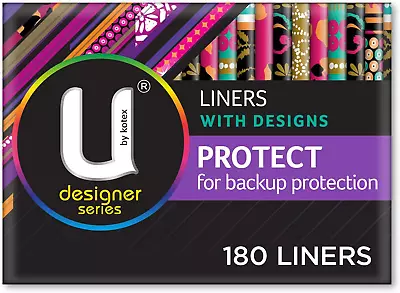 U By Kotex Designer Series Liners 180 Count (6 X 30 Pack) - Packaging May Var... • $34.32