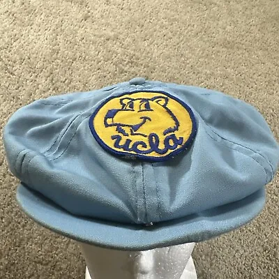 Vintage UCLA Bruins Newsboy Hat Cap Adult Blue Snapback Adjustable Button 70s • $36