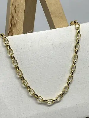 9ct 375 Hallmarked Yellow Gold 2mm Oval Belcher Link Chain Necklace Brand New • £95