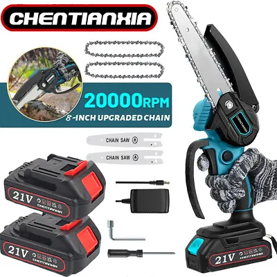 8/6/4'' Electric Cordless Chainsaw Powerful Wood Cutter Saw+2 Battery For Makita • £32.99