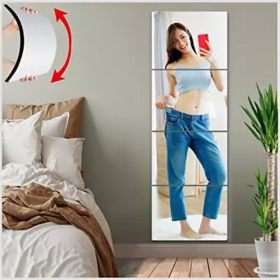 4PSC Unbreakable Full Length Wall Mirror CheapOver The Door Mirror10 X10 Shat • $13.66
