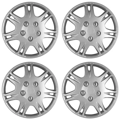15  Set Of 4 Silver Wheel Covers Snap On Full Hub Caps Fit R15 Tire & Steel Rim • $31.39