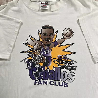 Vintage Phoenix Suns T-Shirt Men Large Cedric Ceballos NBA Basketball  White • $40.50