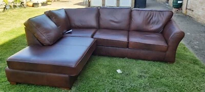 £300 • Buy M&S Left Hand Facing Chaise End Sofa, Leather Dark Brown RRP £1800