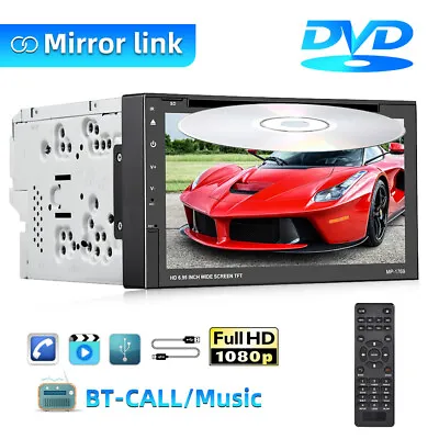 6.95  Full Touch Car Stereo Bluetooth Radio 2Din CD DVD Player GPS Nav USB/TF/FM • $99.99