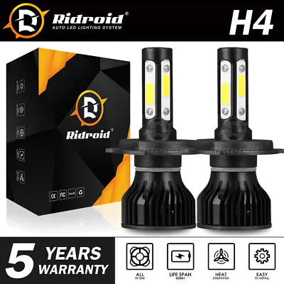 H4 9003 LED Headlight Bulbs Car & Truck Parts High&Low Dual Beam Kit 6000K White • $16.99