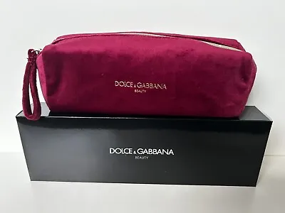 Dolce & Gabbana Burgundy Velvet Make Up Cosmetics Bag **Brand New & Boxed** • £12.85