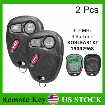 2x Remote Car Key Fob Control For 2001 2002 GMC Sierra 1500 2500 3500 15042968 • $13.29