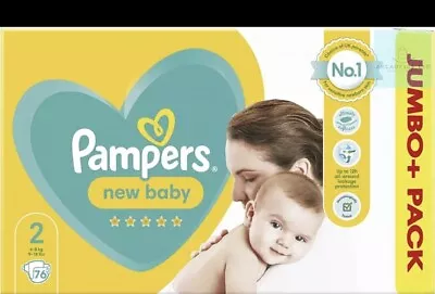 Pampers Jumbo+ Packs Size 2 Premium Protection 76 • £13.80