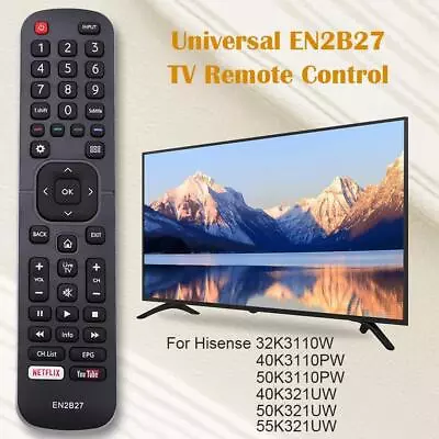 Universal EN2B27 TV Remote Control For Hisense 32K3110W 40K3110PW 50K3110PW • $10.88